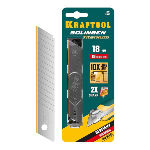 KRAFTOOL SOLINGEN Titanium 18 мм лезвия сегментированные с покрытием TiN