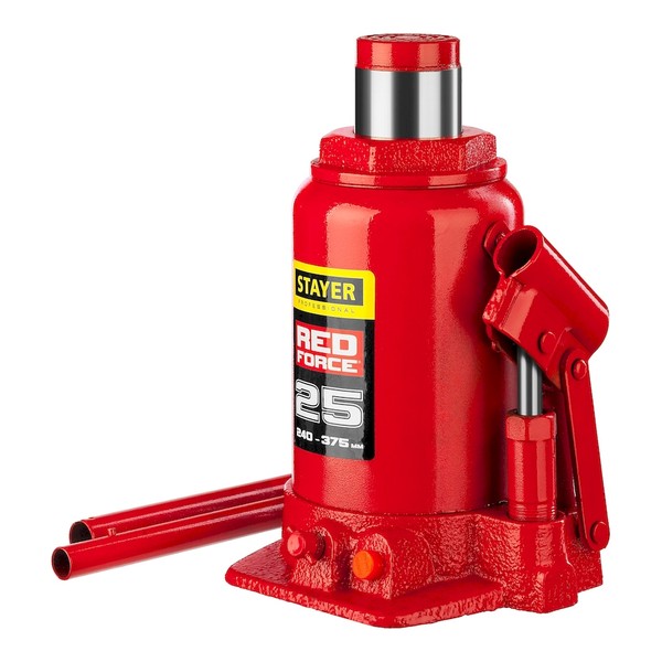 STAYER RED FORCE 25т 240-375мм домкрат бутылочный гидравлический