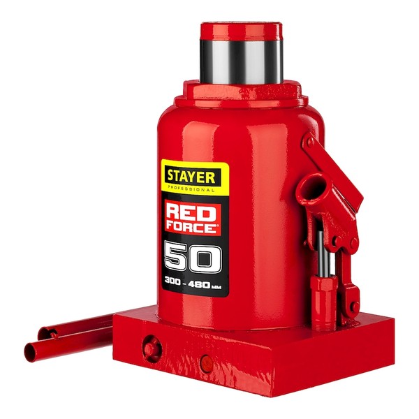 STAYER RED FORCE 50т 300-480мм домкрат бутылочный гидравлический