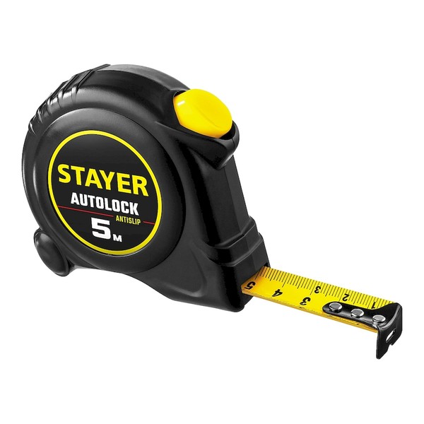 STAYER АutoLock 5м / 19мм рулетка с автостопом
