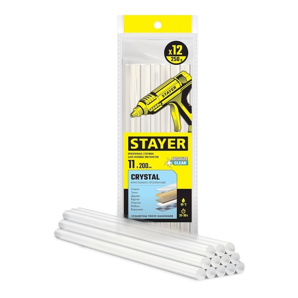 STAYER Cristal прозрачные универсальные клеевые стержни