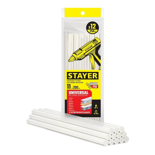 STAYER Universal прозрачные универсальные клеевые стержни