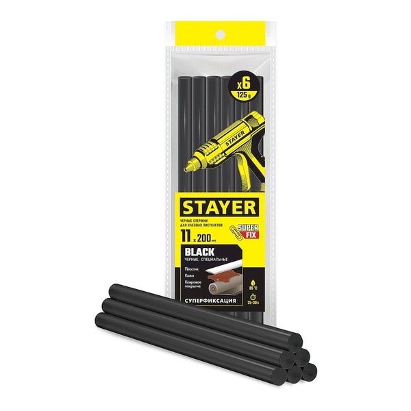STAYER Black черные клеевые стержни