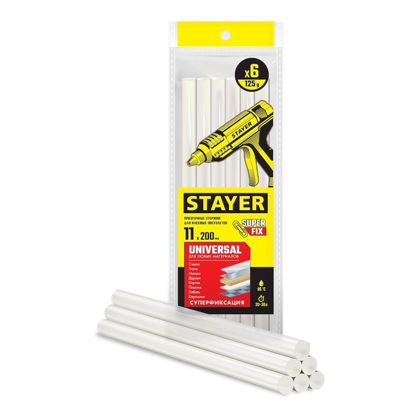 STAYER Universal прозрачные универсальные клеевые стержни
