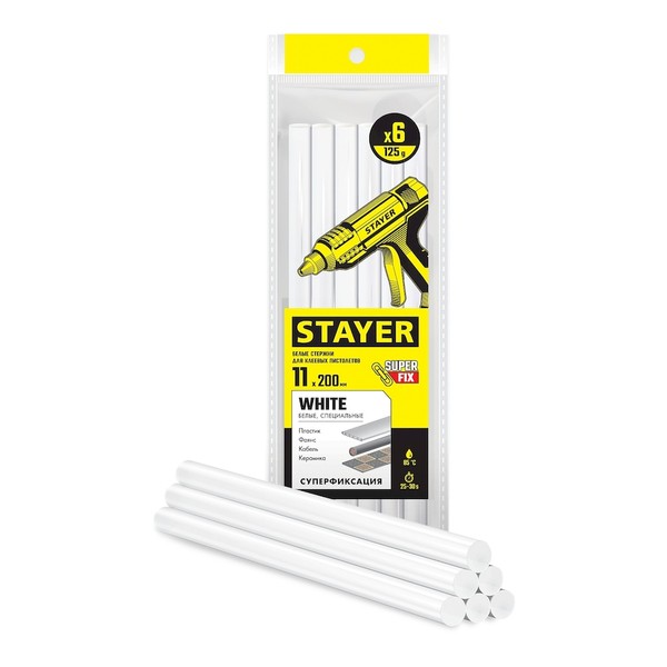 STAYER White белые клеевые стержни