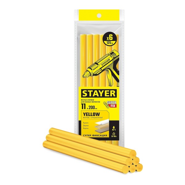 STAYER Yellow желтые клеевые стержни