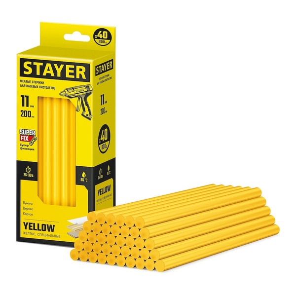 STAYER Yellow желтые клеевые стержни