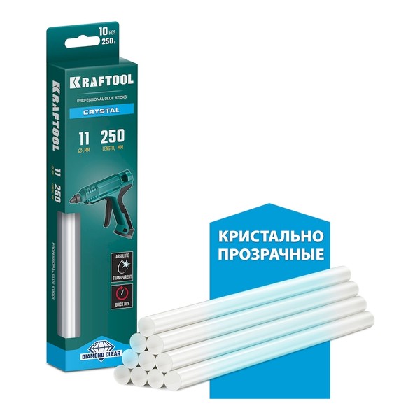 KRAFTOOL Cristal кристально прозрачные клеевые стержни