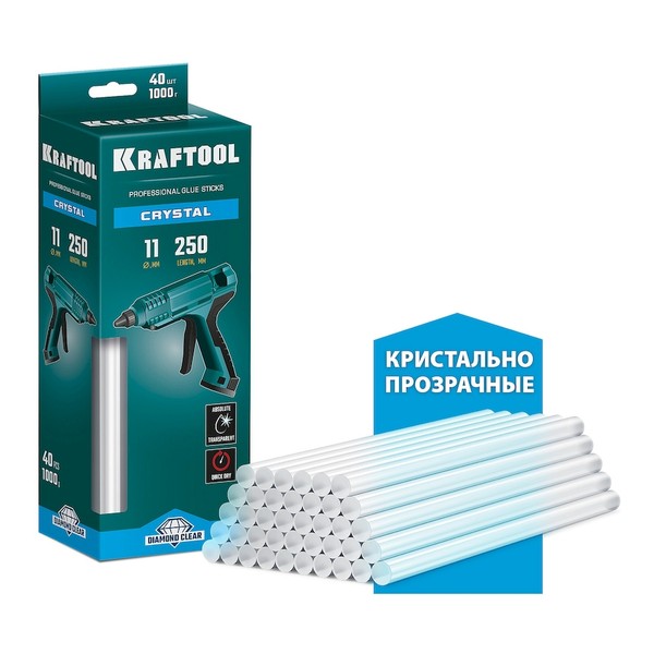 KRAFTOOL Cristal кристально прозрачные клеевые стержни