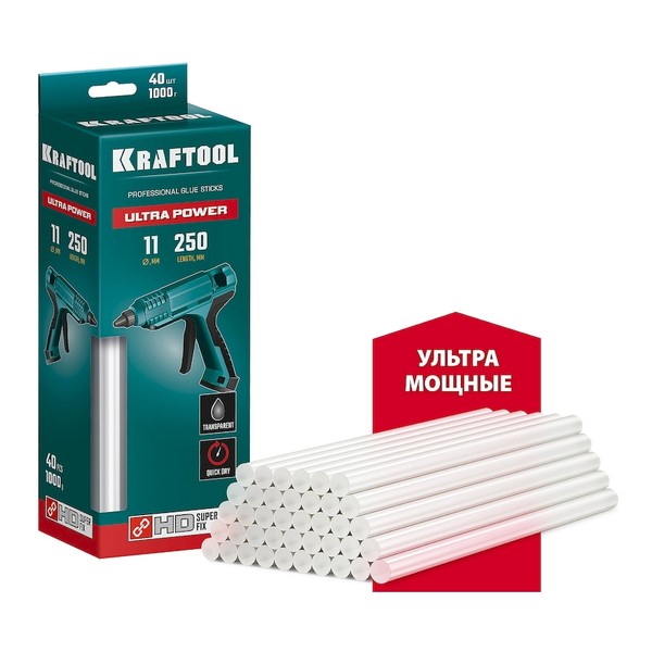 KRAFTOOL Ultra Power ультрамощные прозрачные клеевые стержни